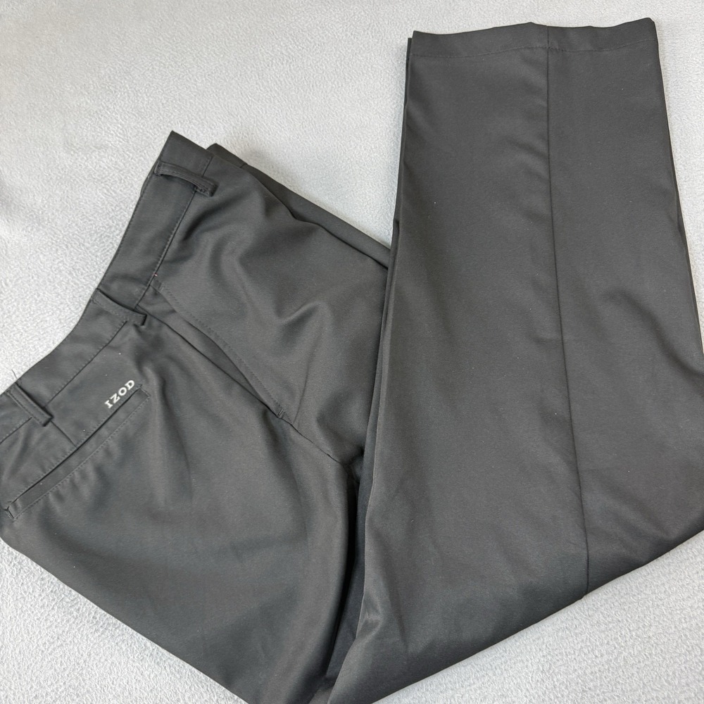 Izod Golf‎ Pants Mens 40x30 Black Slim Fit Performance Shirt Grips